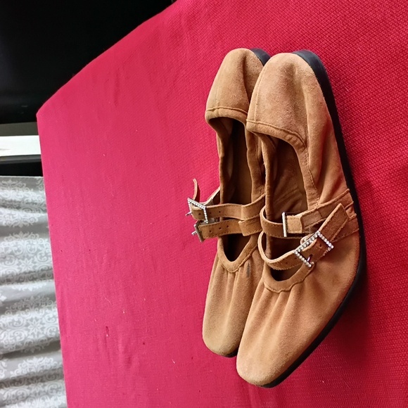 FREE PEOPLE SUEDE MARY JANES SHOES - Picture 4 of 8